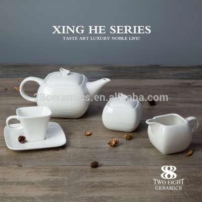 Popular design factory price european ceramic coffee cup restaurant hotel fine china porcelain coffee set porcelain